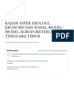 Kajian Aspek Ekologi, Ekonomi Dan Sosial Model-Model Agroforestri Di Nusa Tenggara Timur