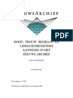 Overzicht Doop-, Trouw-, Begraaf - en Lidmatenregisters in Het Zeeuws Archief