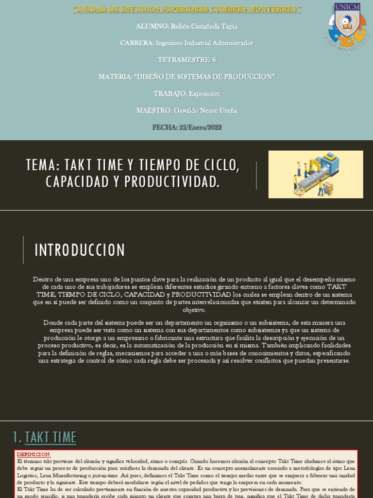 Takt Time: Clave en Productividad y Logística | PDF
