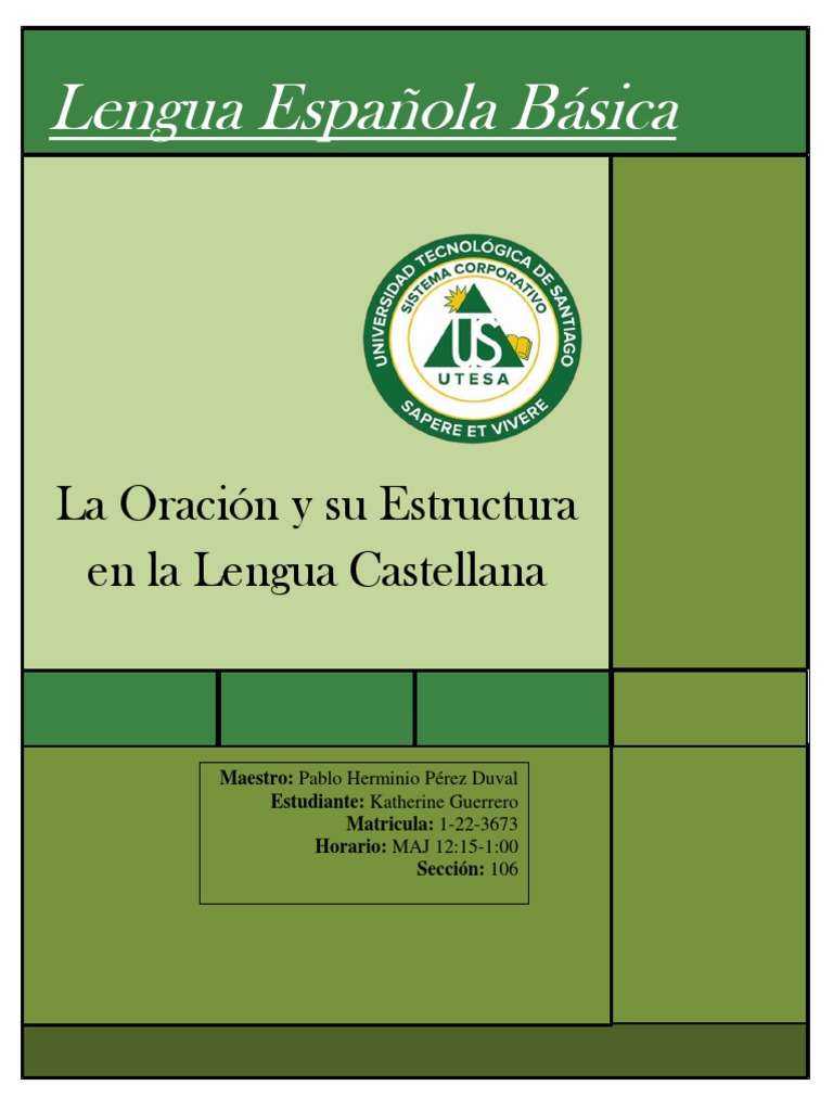 La Oracion y Su Estructura en La Lengua Castellana | PDF