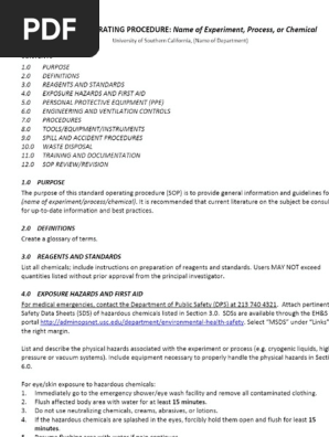 Standard Operating Procedure (SOP) template