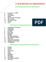 Departamentos y Municipios de EL Salvador