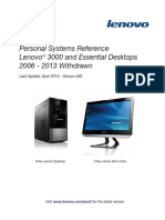 Personal Systems Reference Lenovo 3000 and Essential Desktops 2006 - 2013 Withdrawn