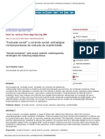 Exclusão Social e Controle Social - Estratégias Contemporâneas de Redução Da Sujeiticidade