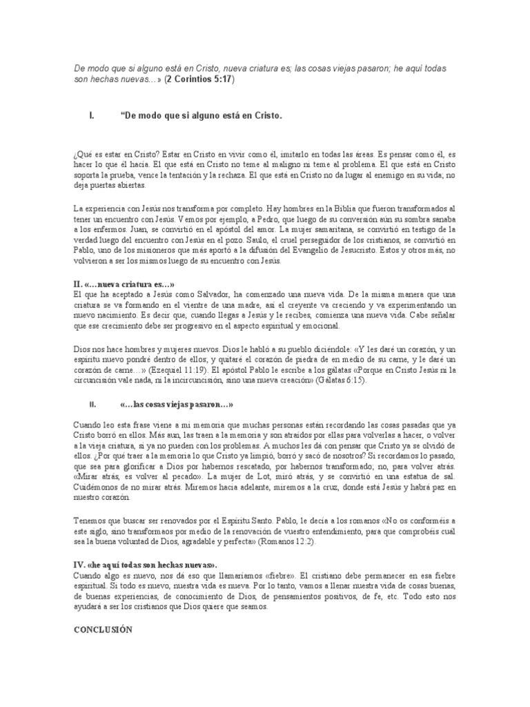De Modo Que Si Alguno Está en Cristo PDF Jesús Cristo (título)