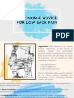 Ergonomic Advice For Low Back Pain