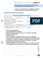 Aspectos Pedagógicos e Sociais da Prática Educativa segundo Tendências Pedagógicas