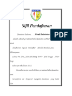 Contoh Sijil Pendaftaran