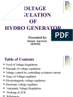 Voltage Regulation OF Hydro Generator: Presented by