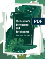 The Learner's Development and Environment: Learning Episode 3
