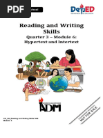 Readingandwritingskills q3 m6 Hypertextandintertext PDF