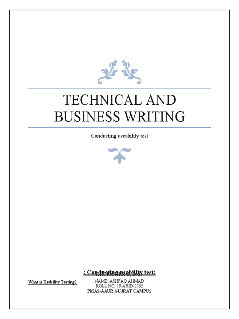 Technical and Business Writing PDF Usability Psychological Concepts