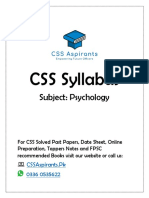 Psychology CSS Syllabus