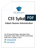 Business Administration CSS Syllabus