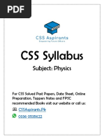 CSS Syllabus: Subject: Physics