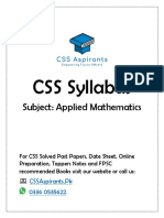CSS Syllabus: Subject: Applied Mathematics