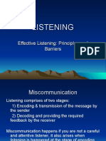 Effective Listening, Principles and Barriers