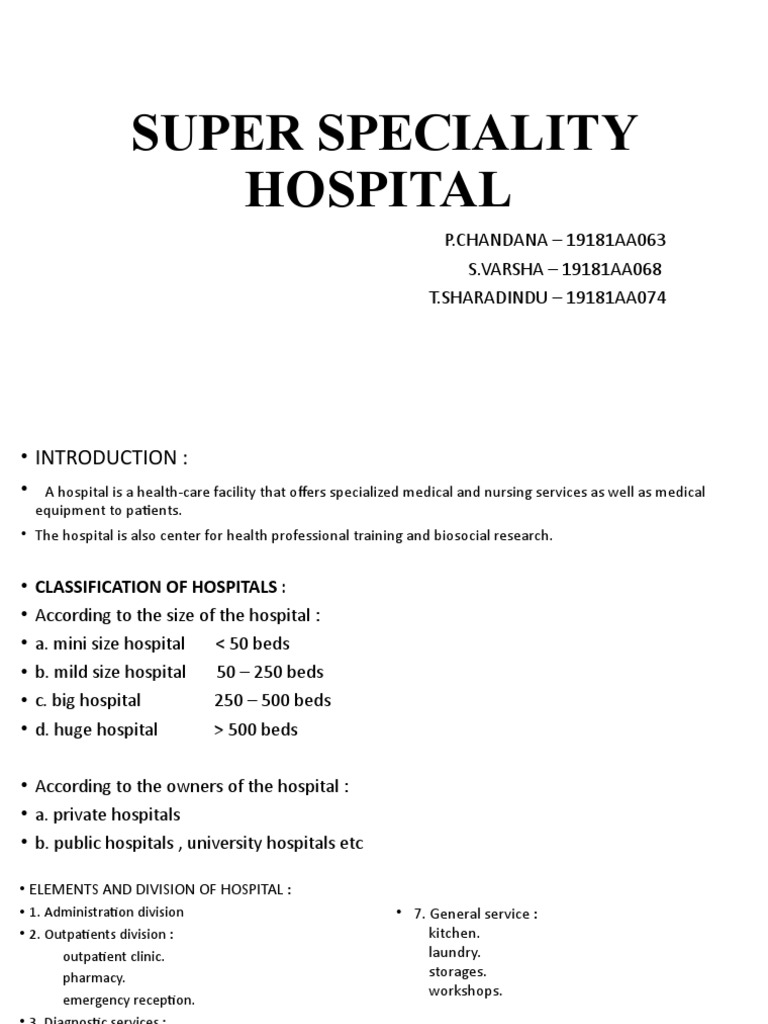Super Speciality Hospital PDF