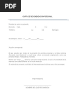 Carta de Recomendación (Personal)