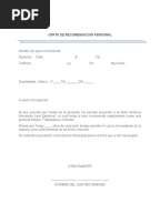 Carta de Recomendacion Laboral