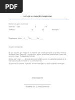 Carta Recomendacion Familiar