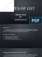 Types of GST: Presented BY Kowsalya.S
