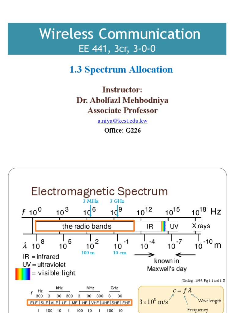 EE441-Chapter 1-Part 3 - Spectrum Allocation | PDF | Radio Spectrum ...