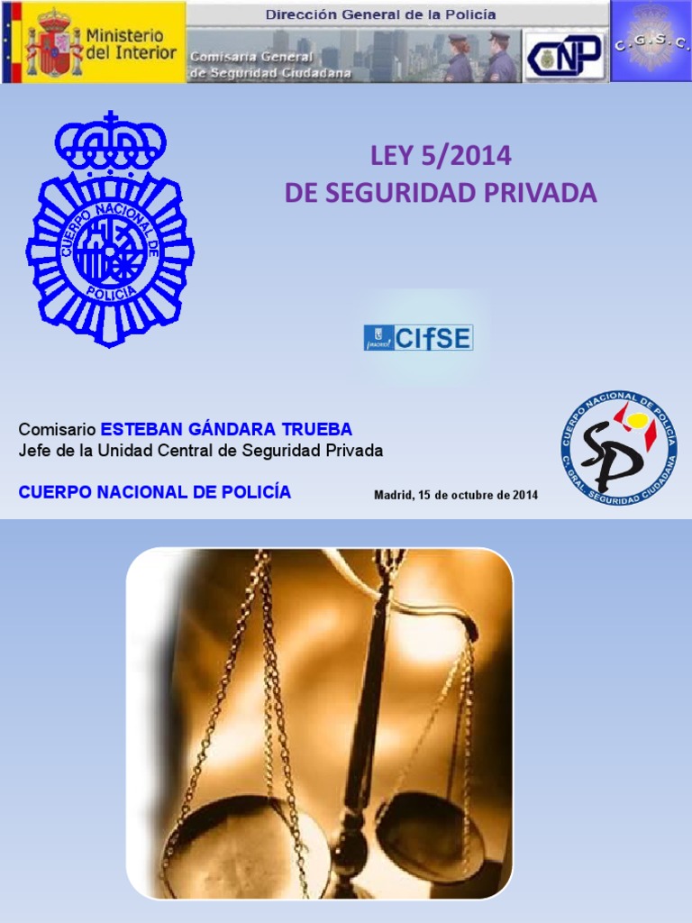 Ley de Seguridad Privada 2014 | PDF | Valores | Investigador privado