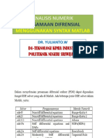 Persamaan Difrensial Menggunakan Syntax Matlab-Tki