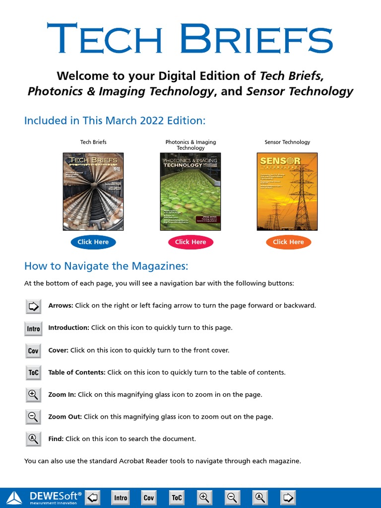 Welcome To Your Digital Edition of Tech Briefs,: Photonics & Imaging ...