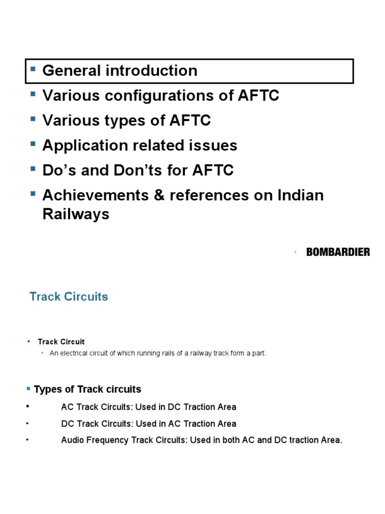 AFTC: Principles and Applications in Railways | PDF | Alternating ...