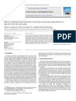 Effects of Solution Heat Treatment On The Microstructure and Hardness of