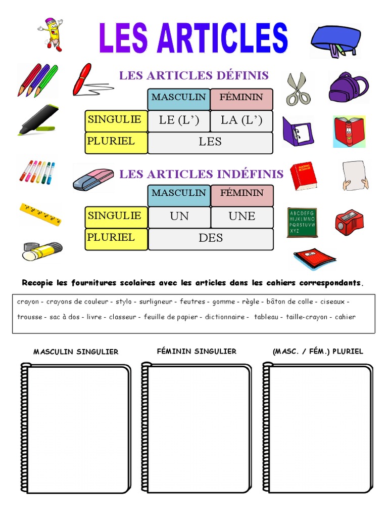 FOURNITURE SCOLAIRE: Français FLE fiches pedagogiques pdf & doc