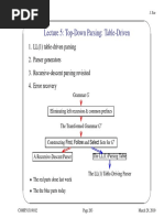 Lecture 5 - LL (1) Parsing Algorithm