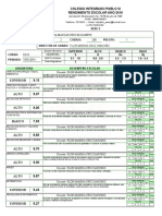 Colegio Integrado Pablo Vi Rendimiento Escolar Año 2016: Sede E Alumno: No. Lista