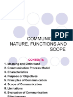 Communication Nature, Functions and Scope