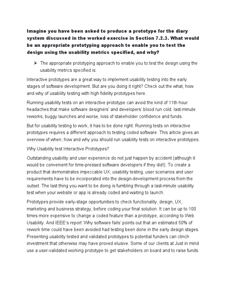 Usability Testing for Interactive Prototypes | PDF