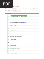 Excel Object Model Samples