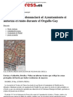 La A.V.Chueca denunciará al Ayuntamiento si autoriza el ruido durante el Orgullo Gay. europapress.es