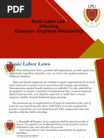 Basic Labor Law Affecting Employer-Employee Relationship