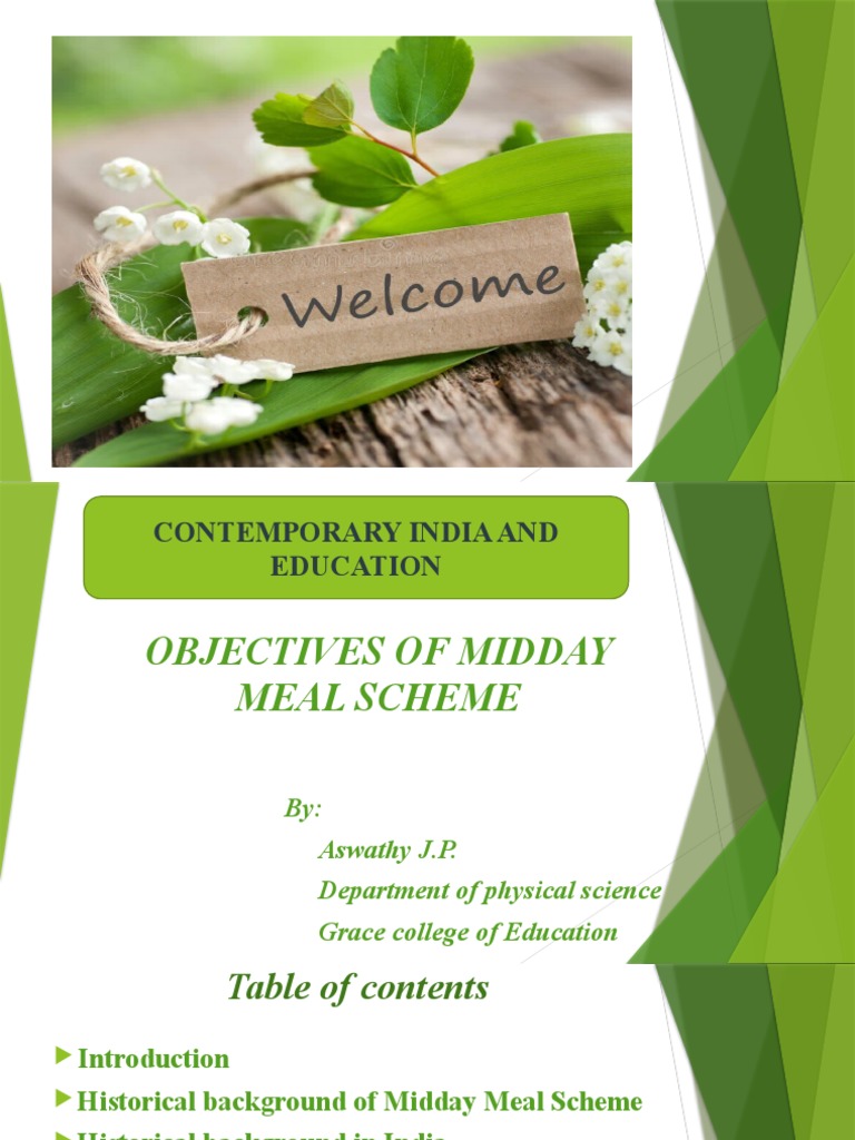 Objectives of Midday Meal Scheme | PDF