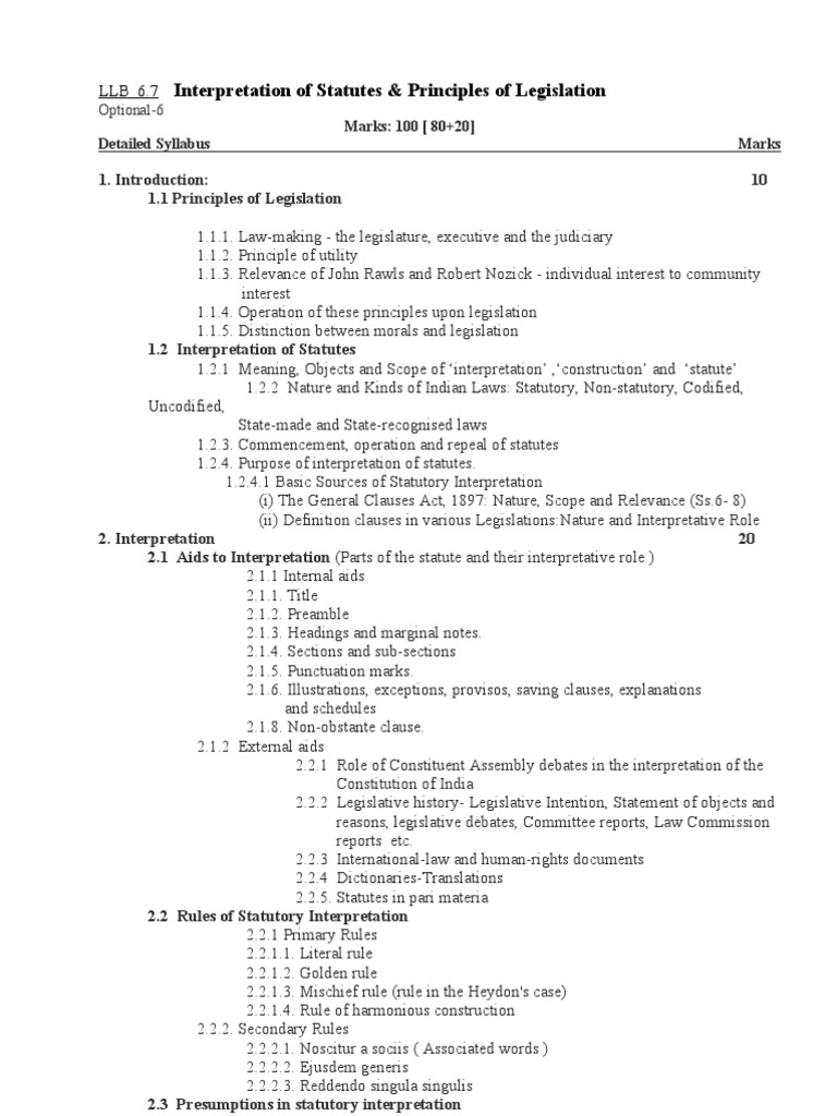 Interpretation of Statutes Overview | PDF | Statutory Interpretation ...