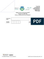 Jeddah Grammar International School Academic Year 2021-2022 Grade 6 Mathematics Review Worksheet