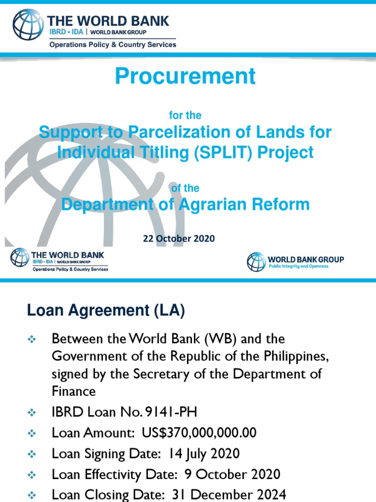Procurement Guidelines for SPLIT Project | PDF | Procurement ...