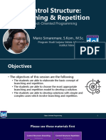 Control Structure: Branching & Repetition: Object-Oriented Programming