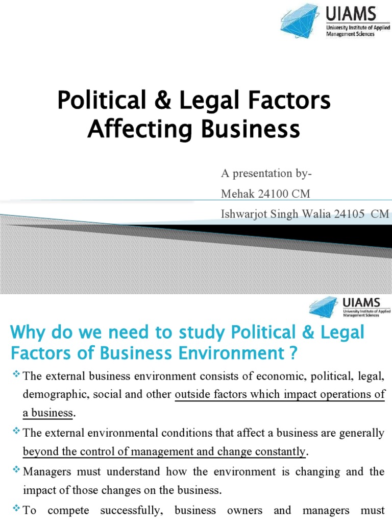 Political & Legal Factors in Business | PDF
