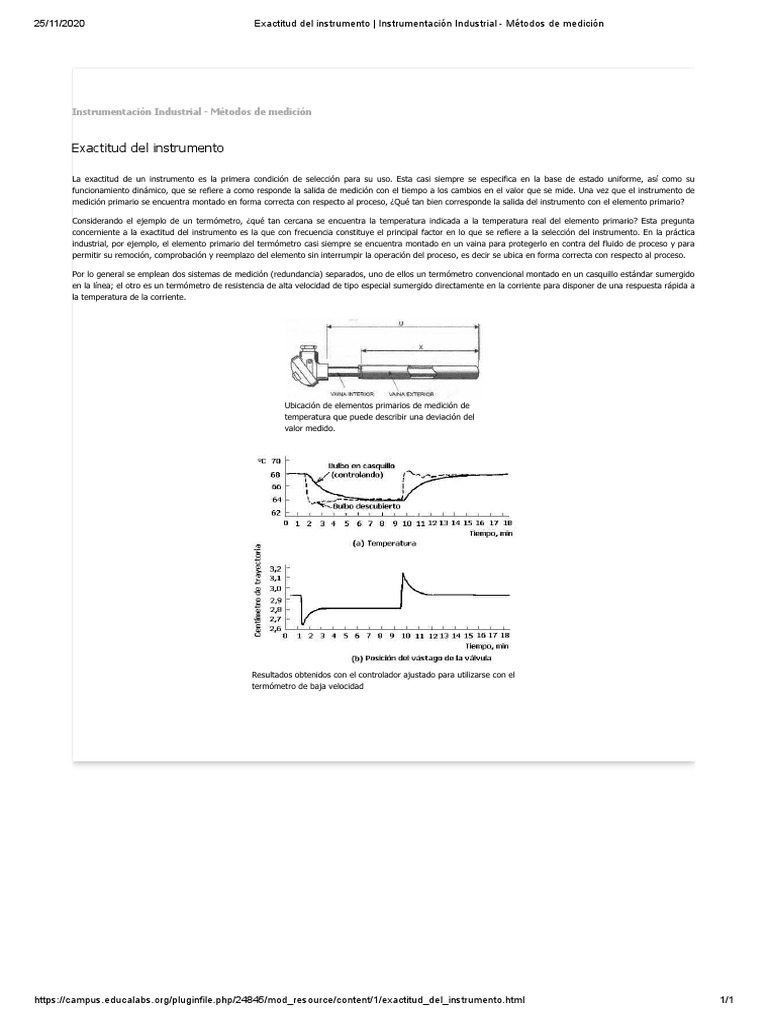 Exactitud en Instrumentos de Medición | PDF | Medición | Temperatura
