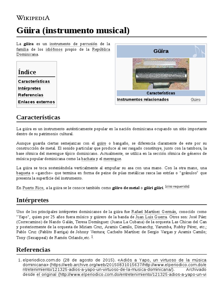 La Güira: Instrumento Musical Dominicano | PDF | Musica centroamericana ...