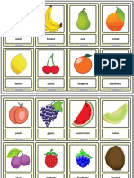 FLASHCARD-fruits Vocabulary Esl Printable Learning Cards For Kids