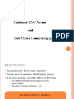 KYC and Anti Money Laundering Norms